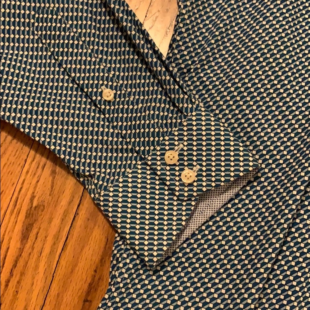 Blue & white checkered Ted Baker button down - Picture 3 of 11
